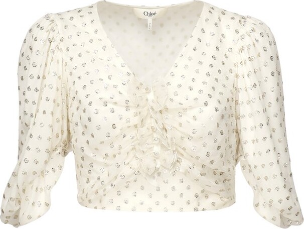 Chloé Ruffled Polka Dot Blouse