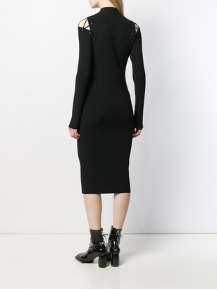 McQ Swallow Knitted Eyelet Fitted Dress