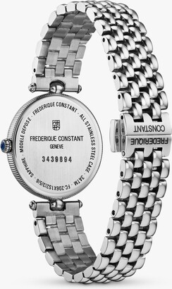Frederique Constant FC-200MPWD2R6B Women's Diamond Bracelet Strap Watch, Silver/White