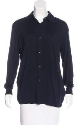 Hermes Long Sleeve Button-Up Top