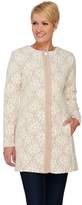 Thumbnail for your product : Isaac Mizrahi Live! Bonded Lace Button Front Coat
