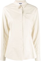 Thumbnail for your product : MSGM Faux-Leather Fitted Shirt