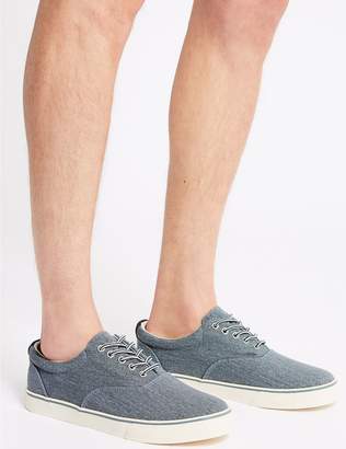 Marks and Spencer Extra Wide Fit Canvas Lace-up Pump Shoes