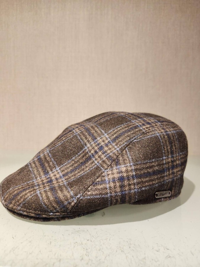 Wigens Unisex Ivy Modern Cap In Brown Plaid