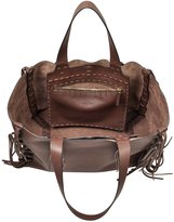 Thumbnail for your product : Valentino C-Rockee Chocolate Leather Fringed Tote
