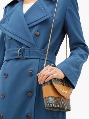 Chloé Belted Stretch-twill Trench Coat - Blue