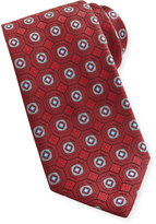 Thumbnail for your product : Brioni Geo-Medallion Silk Tie, Burgundy