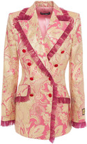 Thumbnail for your product : Dolce & Gabbana Double-breasted Organza-trimmed Metallic Brocade Blazer