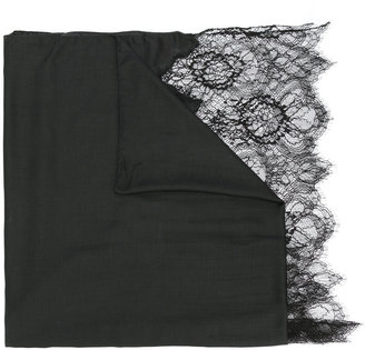 Valentino Garavani 14092 lace-paneled plissé scarf