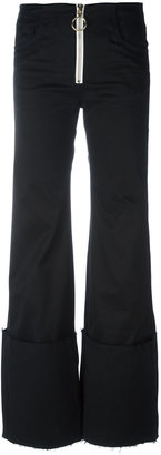 Off-White exaggerated hem trousers - women - Cotton/Spandex/Elastane - M