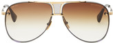 Thumbnail for your product : Dita Black and Gold Decade-two Aviator Sunglasses