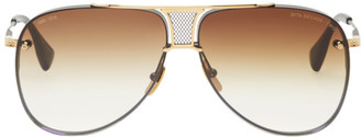 Dita Black and Gold Decade-two Aviator Sunglasses