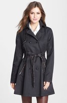 Thumbnail for your product : Betsey Johnson Leopard Piped Trench