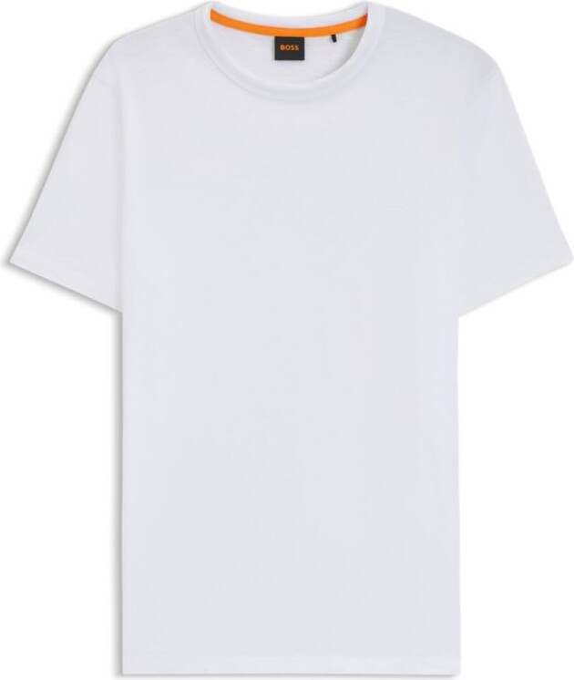 HUGO BOSS Regular-fit T-shirt in slub cotton with logo detail