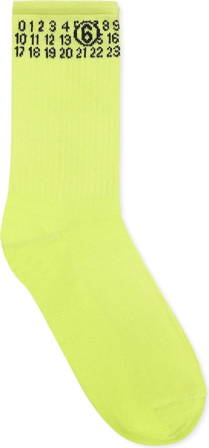 MM6 MAISON MARGIELA Yellow Socks For Kids With Logo