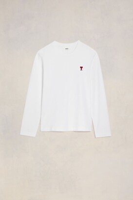 AMI Paris Long Sleeve Ami De Coeur T-shirt White Unisex