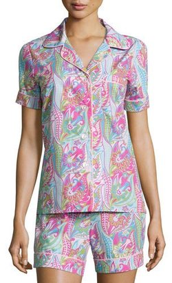 BedHead Sergeant Pepper Shorty Pajama Set, Pink/Turquoise, Women's