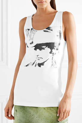 Calvin Klein Andy Warhol Foundation Printed Ribbed Stretch-cotton Jersey Tank - White