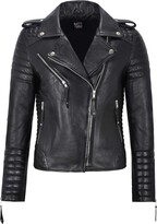 Thumbnail for your product : Carrie CH Hoxton Ladies Leather Jacket Classic Fashion Biker Style Real Lambskin Soft Leather Womens Jacket 2260 (10 For Bust 78 CM