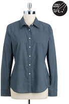 Thumbnail for your product : Lord & Taylor Printed Cotton Button-Down Shirt