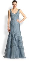 Thumbnail for your product : Theia Layered Silk Organza Gown