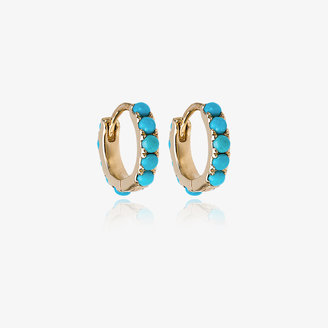 Rosa De La Cruz turquoise mini hoop earrings