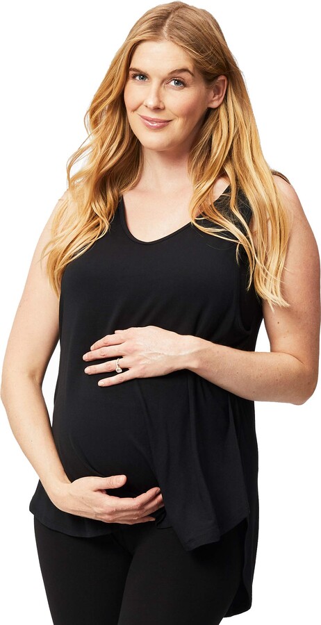 Smallshow Women's V Neck Maternity Clothes Tops Side Ruched Pregnancy T Shirt 