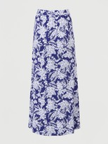Thumbnail for your product : Very Petite Wrap Jersey Maxi Skirt - Navy/Print