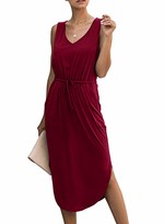 Thumbnail for your product : Cindeyar Women's Summer Dresses V-Neck Sexy Maxi Dress Sleeveless Loose Oversize Beach Dresses (XL