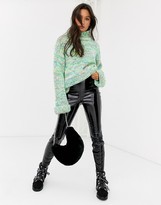 Thumbnail for your product : ASOS DESIGN overszied neon space dye jumper with high neck