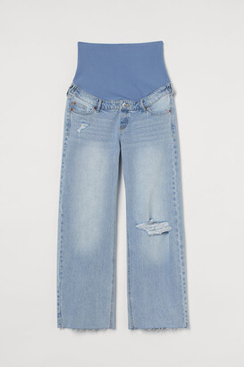 H&M MAMA Wide Ankle Jeans - Blue - ShopStyle