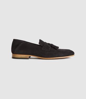 Reiss Thistle - Suede Tassel Loafers in Navy