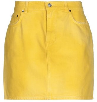 yellow jean skirts