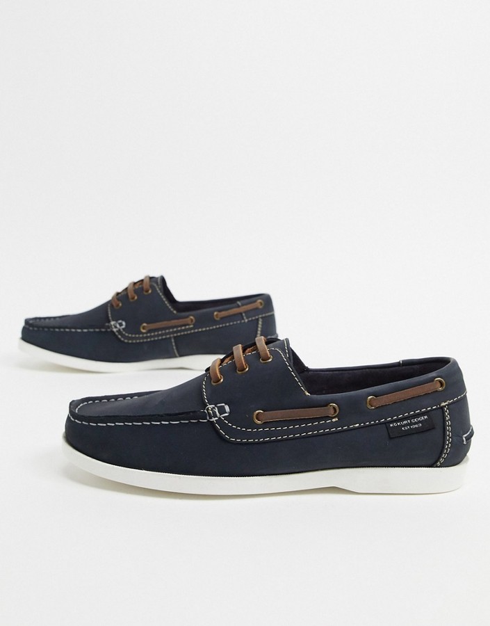 Kg Kurt Geiger KG by Kurt Geiger leather boat shoe in navy ShopStyle