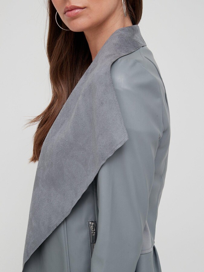 grey suede waterfall jacket