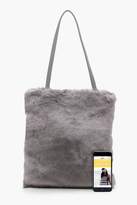 Thumbnail for your product : boohoo Rose Faux Fur Shopper Bag