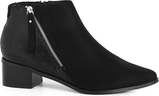 Avenue AvenueArlaAnkleSnakeSkinEffectBoot-7W,Black