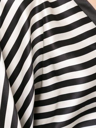 Lee Mathews Striped Long-Sleeve Dress