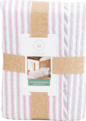 TJMAXX Striped Quilt Set, Cotton/Polyester