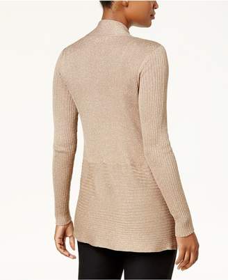 JM Collection Metallic Ribbed Open-Front Cardigan, Created for Macy's