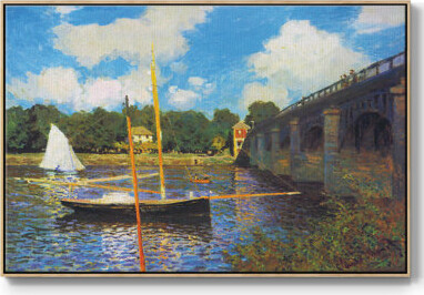 Wexford Home The Road Bridge, Argenteuil by Claude Monet - Floater Frame Print on Canvas