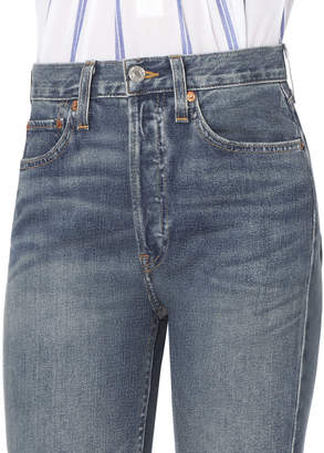 RE/DONE High-Rise Ankle Crop Dark Wash Jeans