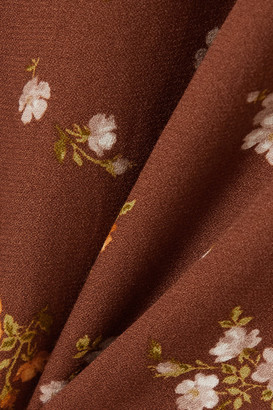 Reformation Net Sustain Ventura Floral-print Crepe Mini Dress - Burgundy