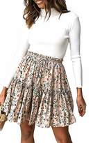 Thumbnail for your product : Alelly Women's High Waist Ruffle Frill Wrap Skirt Summer Mini Swing Skirt