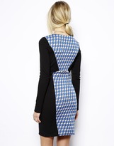 Thumbnail for your product : Zooey Love Long Sleeve Scoopneck Dress in Geo Jacquard Knit