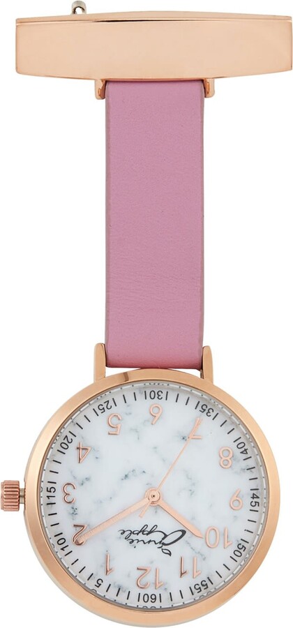 Bermuda Watch Company Orange Annie Apple Meraki Rose Gold Marble Pink Leather Fob 35