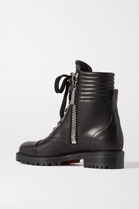Christian Louboutin En Hiver Lace-up Leather Ankle Boots - Black