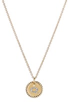 Thumbnail for your product : David Yurman Cable Collectibles Initial Pendant with Diamonds in Gold on Chain, 16-18