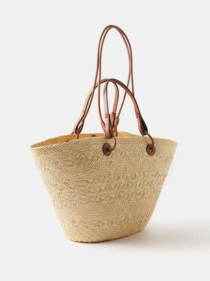 Loewe Anagram-logo Leather-trim Woven Basket Bag
