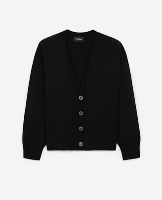 The Kooples Black wool cardigan with jewel buttons